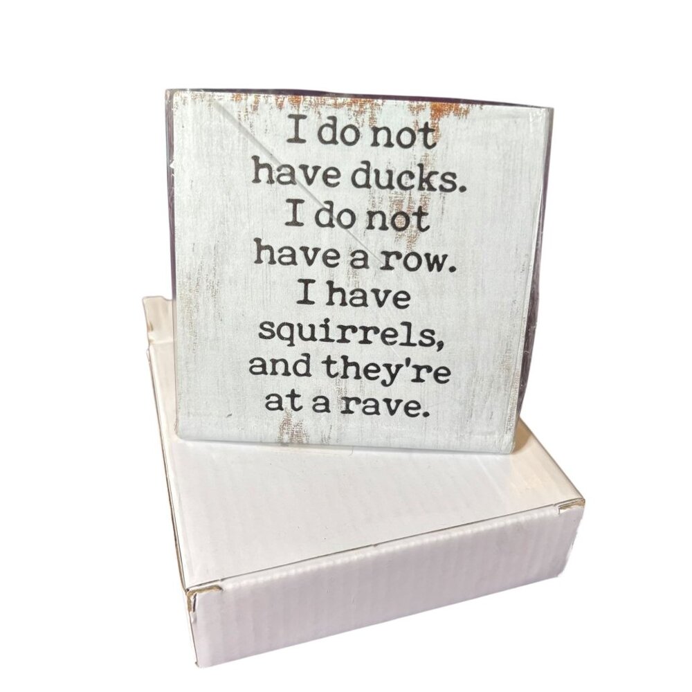 Funny Rustic Metal Sign Squirrel Quote 4 In Decorative Table Decor Plaque Ducks
